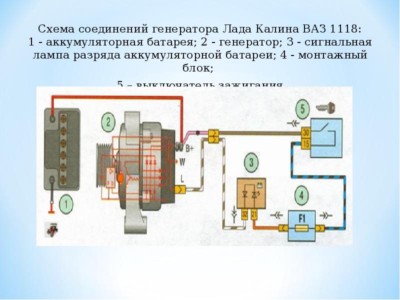 Возбуждение генератора калина 1 схема