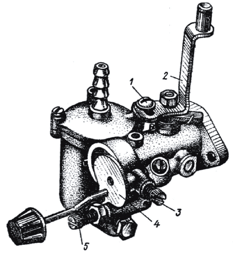 Общий  вид  карбюратора мотора Ветерок